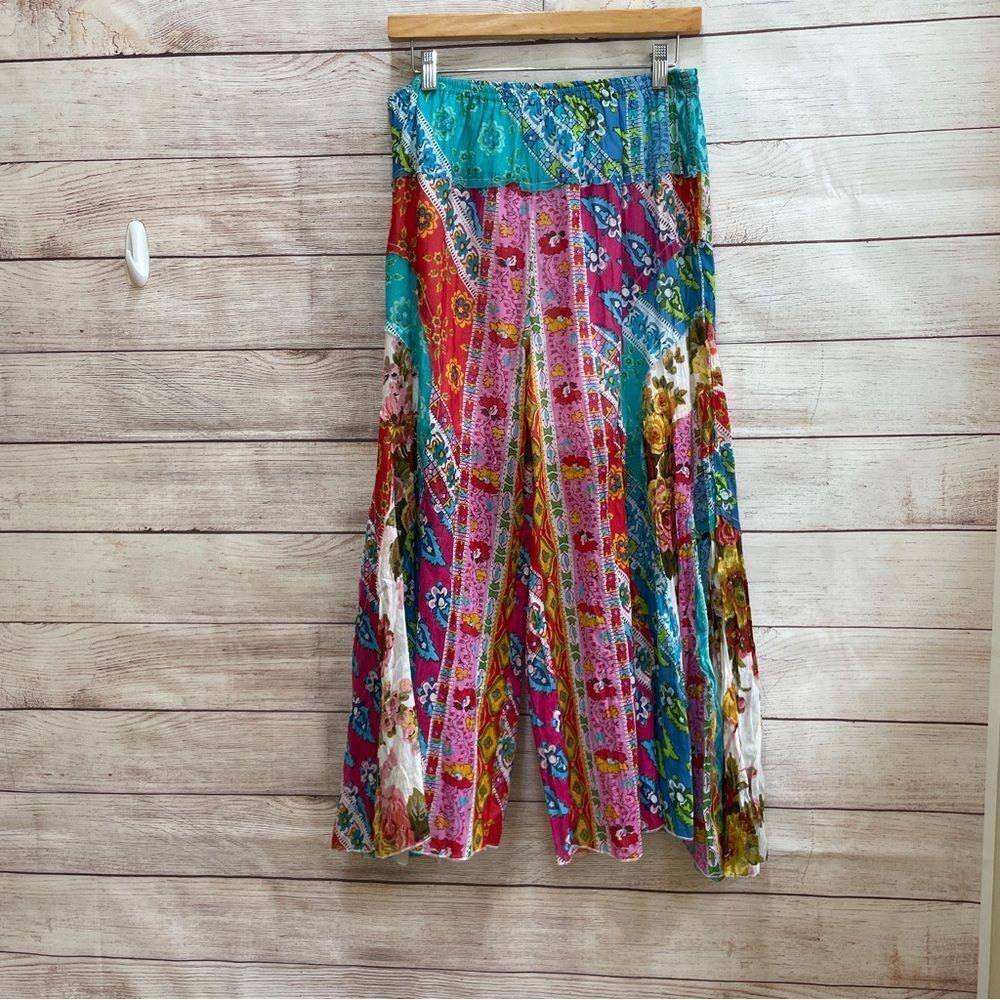 Colorful Patchwork Ankle Pants - image 1